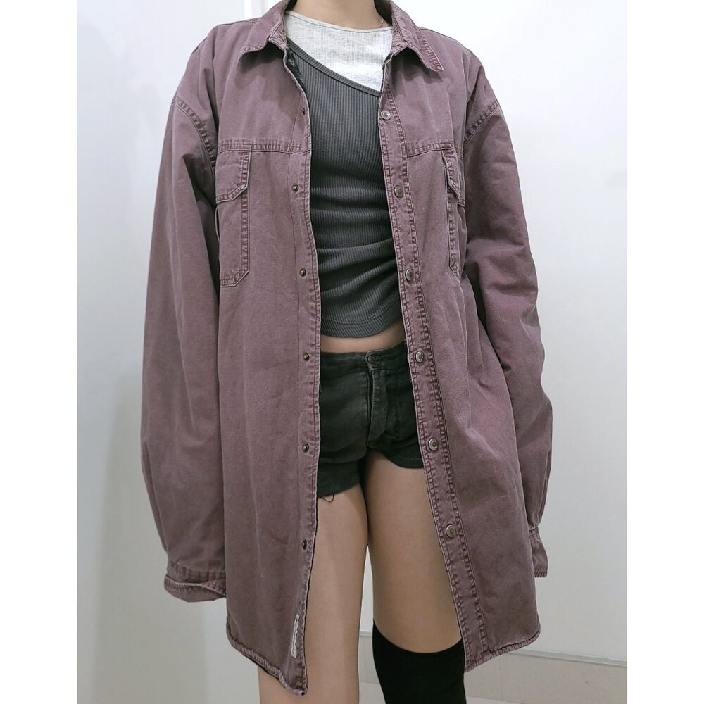 Purple Oversized Fleece Tracker Jacket